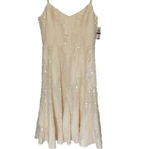 NWT DRESS THE POPULATION FLORA Sequin Fit & Flare Mid Dress XXL